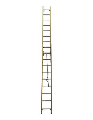 Escalera Extensible Fibra De Vidrio 2x10 Peldaños 314/528 Cm