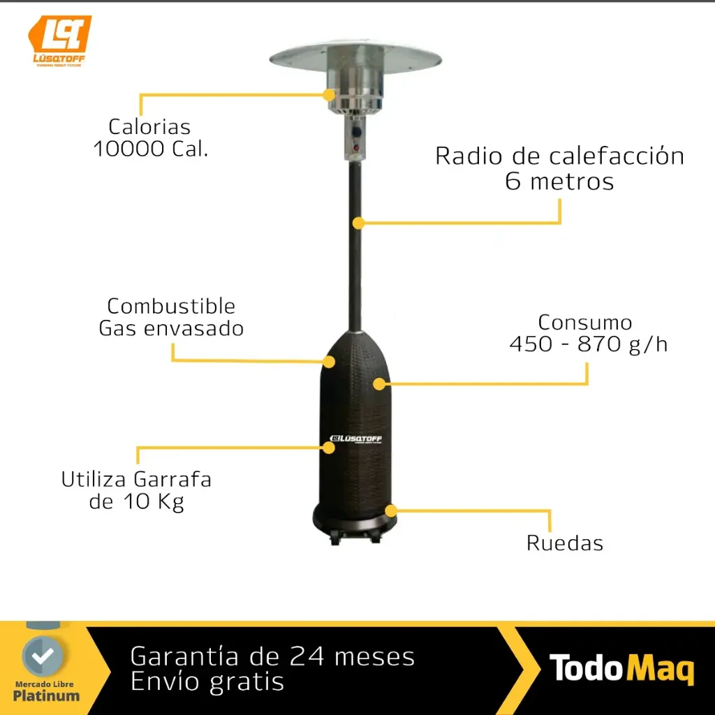 Calefactor Exterior Hongo Cabezal Acero Inox Simil Mimbre.webp