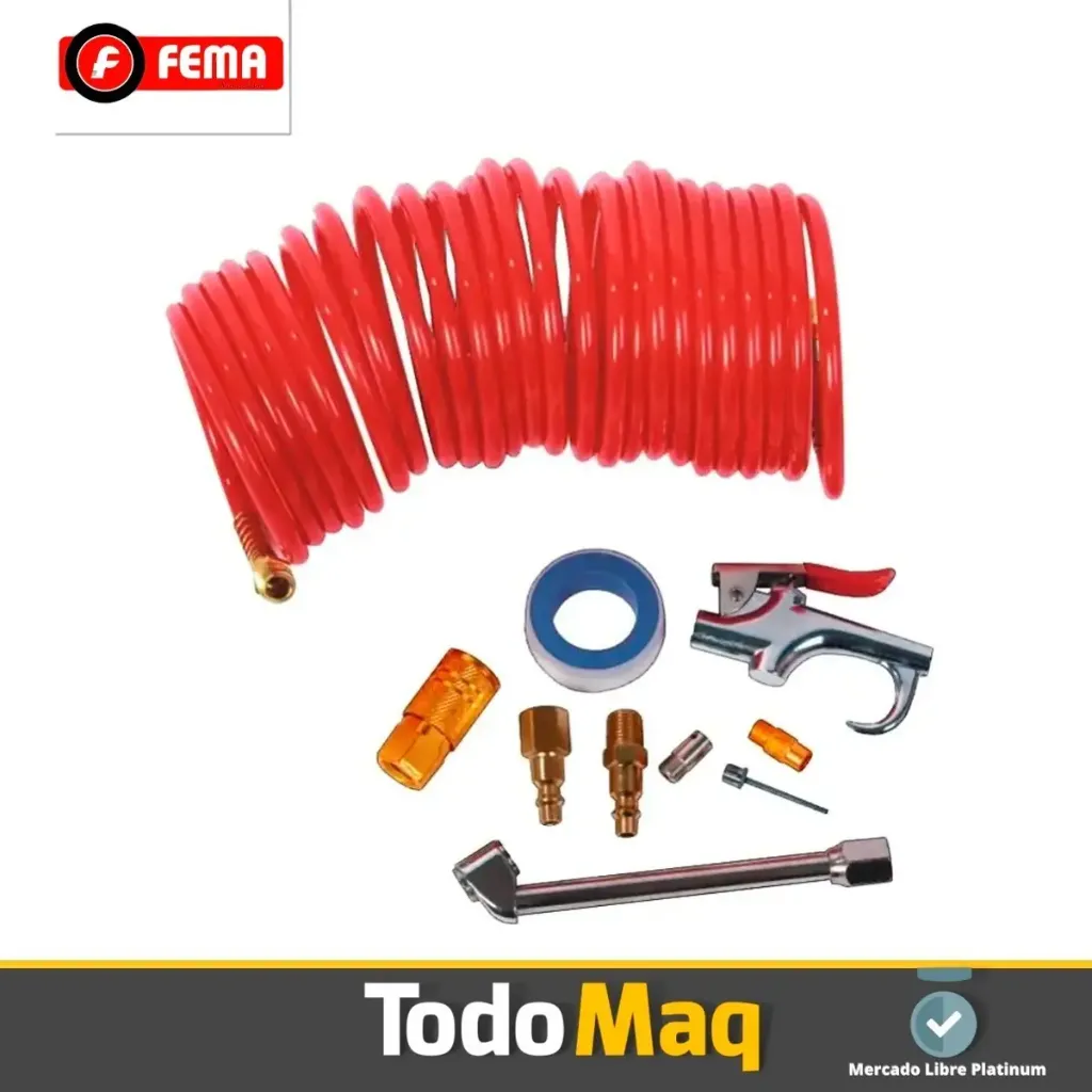 Compresor De Aire Eléctrico Fema 50l 2.5hp Con Kit 10 Piezas.webp