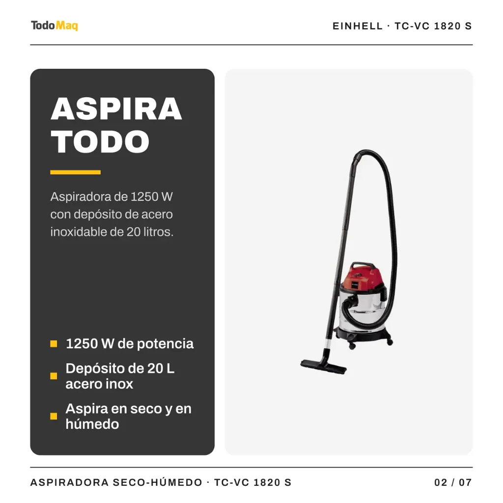 EI2342167 Aspiradora Eléctrica Seco-húmedo 20 L Tc-vc 1820 S Cordoba TodoMaq 2.webp
