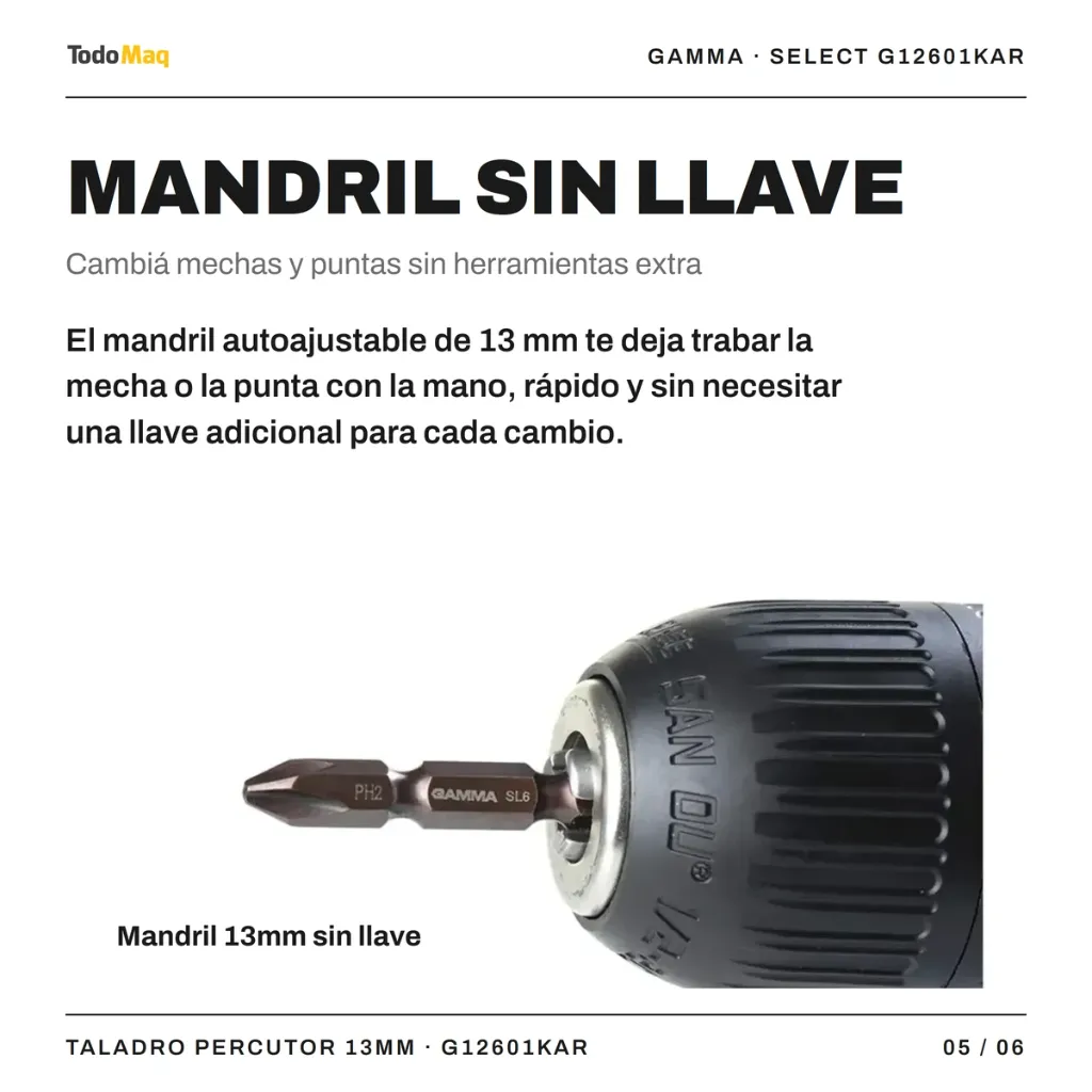 GSG12601KAR Taladro Atornillador Percutor 13mm Gamma 2 Baterías Cordoba TodoMaq 5.webp