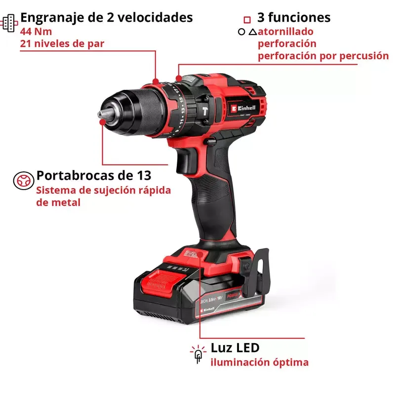 EINHELL Taladro percutor a batería.webp