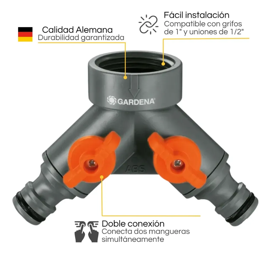 Distribuidor Doble Con Llave Para Canilla Gardena 94026 1.webp