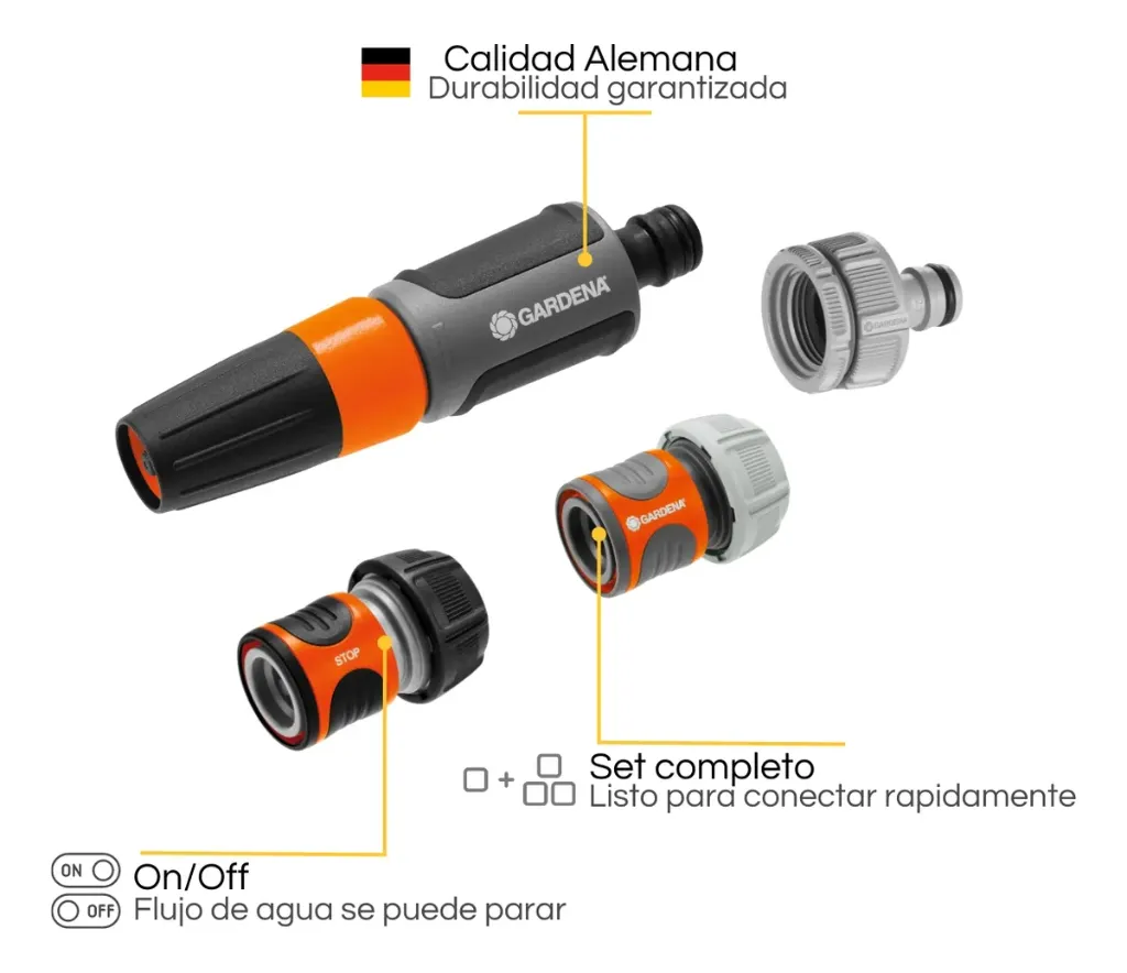 Kit Riego Jardin Acople Lanza Gardena (cód. 1829620) 1.webp