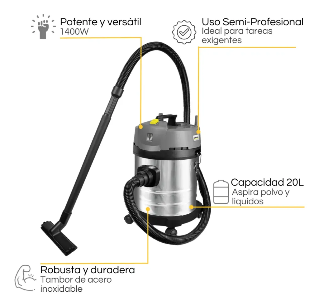 Kärcher Nt 20- 1 Me Aspiradora Seco Humedo 20 L 1400w.webp