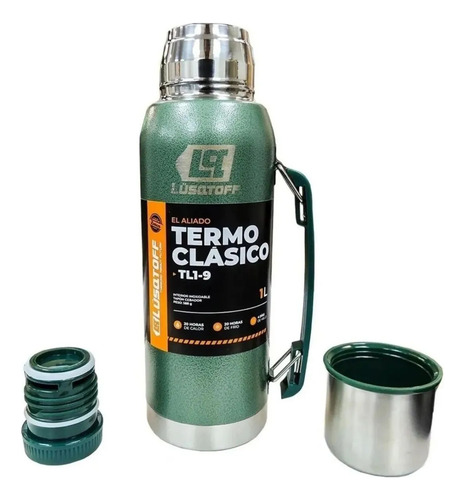 [LUTL19] Termo Lüsqtoff Verde 1 Lt + Manija Y Pico Cebador - TL1-9