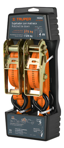 (3U) Jgo De 2 Eslingas Sujetadoras Con Crique - 1125 Kg - 5 Mts