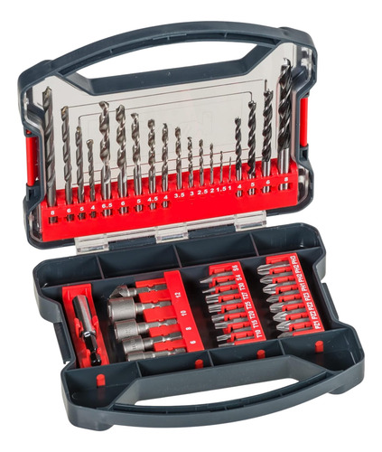 Mechas y Accesorios Incluye Mechas para Madera, Metal y Piedra, Porta Puntas, Puntas Ph, Pz y Torx, Llaves Vaso para Tuercas