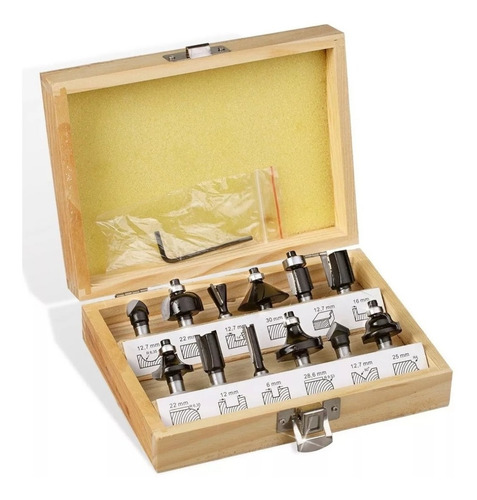 Kit Accesesorios para Router 12 Piezas Kit Accesesorios para Router 12 Piezas Vástago 8 mm