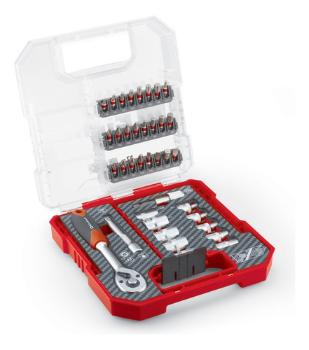 Puntas y Boca Llaves de 37 Pzas Tiene Puntas, Boca Llaves, Porta Puntas, Llave Criquet, Extensor