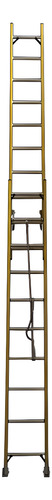 [FE69500972] ESCALERA FIBERGLASS EXTENSIBLE-2X10 -314/528 CM    DOBLE TRAVA-CON POLEA Y CUERDA