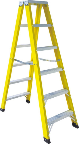 ESCALERA FIBERGLASS DOBLE LADO-8 PELDANOS-244 CM     - CAPACIDAD 150 KG
MEDIDAS: 0,652*1,589*2,277 M
