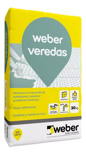 PEGAM. VEREDAS MEZCLA CAPA GRUESA 30 kg P/BALDOSAS WEBER