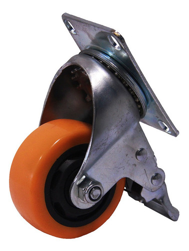 [FE693017932] RUEDA 100 X 32 MM-PVC-BASE GIRATORIA C/FRENO