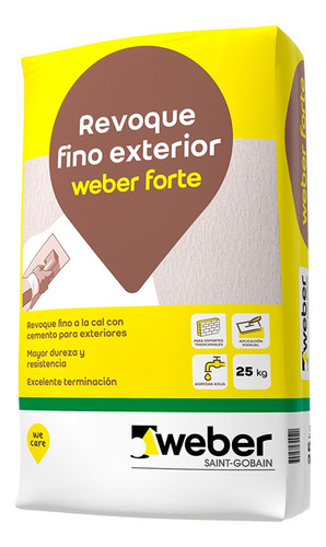 REVOQUE FINO A LA CAL WEBER FORTE P/EXTERIOR 25 kg