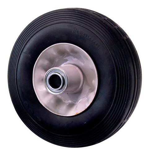 RUEDA 8 X 2,5" SEMI NEUMATICA-DIAME.3/4 X ALTUR.3"    CON RODAMIETNOS -LLANTA ACERO-