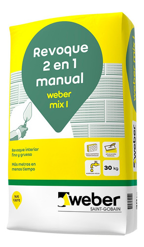 REVOQUE INTERIOR 2 EN 1 FINO Y GRUESO 5kg GRIS-WEBER