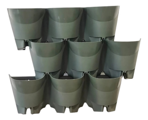 MACETAS PARA JARDIN VERTICAL-VERDE-X 3 UNIDADES de 3 porta macetas