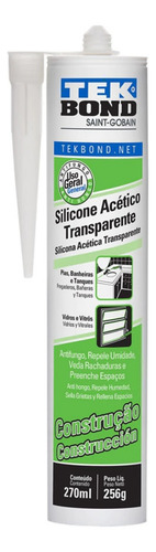 [FE326982] SILICONA ACETATICA CONSTRUCCION  256GR. TRANSPARENTE  CJ24