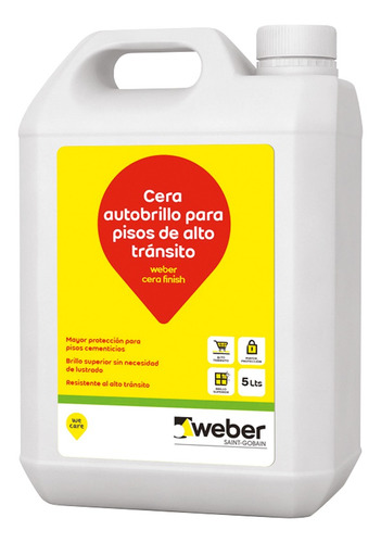 WEBER CERA FINISH P/PISOS CEMENTICIOS 5 lts