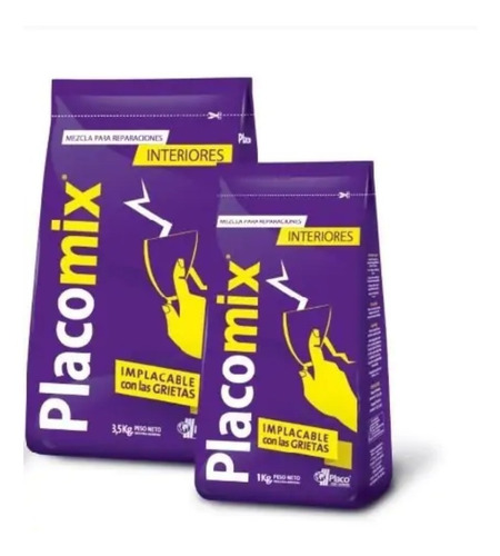 YESO REPARADOR PLACOMIX INTERIOR  x 3,5kg       (palet x 180)    REPARADOR DE PAREDES