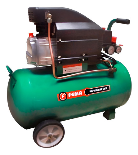 COMPRESOR FEMA 2,5 HP  X   50  LT.220 V.-C/RUEDAS    DOS MANOMETROS - UNA SALIDA VALVULA ESFERICA
TAMAÑO CAJA 0,715 X 0,32 X 0,65 M