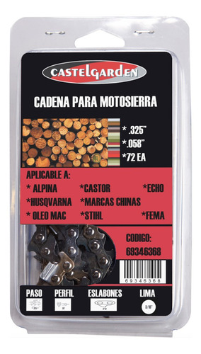 CAD.ARM CASTEL .325 - .058 X 72 ES.ACC    ECHO: CS500P