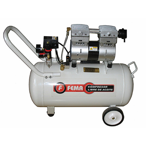 COMPRESOR FEMA 8050- 50 LT.SILENT-CARTER SECO-ACERO    800 W - 220 VOLTS - SILENCIOSO - 110 LIBRAS - 8 BAR - 115 PSI - 1400 RPM - 150 L/M - 32 KG
TAMAÑO 0,79 X 0,365 X 0,65 M