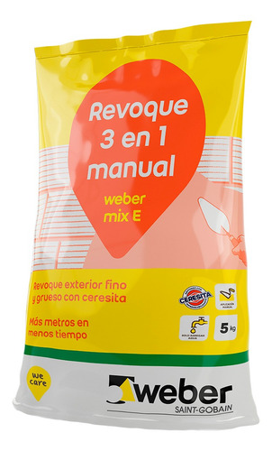 [FEW1001130] REVOQUE EXTERIOR 3 en 1 C/CERESITA 30 kg GRIS MIX E-WEBER