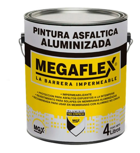 PINTURA ASFALTICA MEGAFLEX ALUMINIZADA x 4L