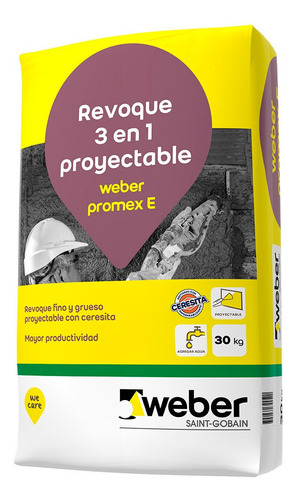 [FEW1001220] REVOQUE PROYECTABLE E  3 en 1 P/EXPERIOR  30 kg gris