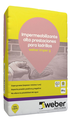 Weber imper g Mortero Antihumedad Capa Gruesa 25 kg gris cemento