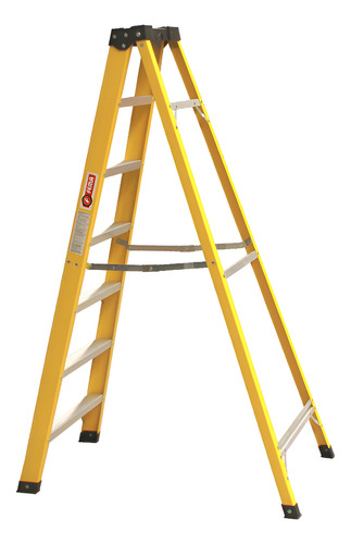 ESCALERA FIBERGLASS - 7 PELDANOS - 182 CM     - CAPACIDAD 15