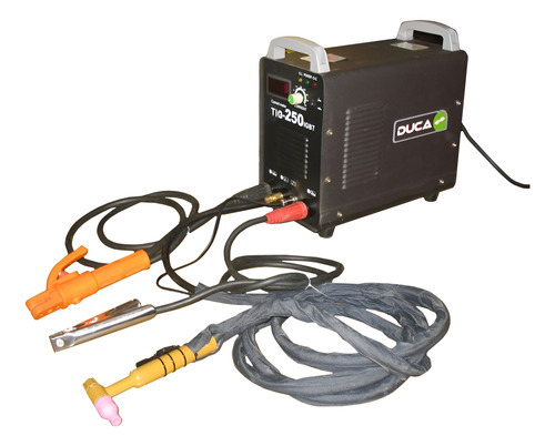 SOLDADURA INVERTER TIG DUCA 250 -VOLT. 380 V  - 9.1 KVA    VOLT. SIN CARGA DE TRABAJO 65 V. -  RANGO 15-250 - CICLO DE TRABAJO 90 % - DIAMETRO DE ELECTRODOS 1,6 ~ 4 (MM) - FACTOR DE POTENCIA 0.98 (COS) - CABLES (COBRE) 25 MM - AISLACION CLASE F -  PROTECCION  IP21S - DIMENSIONES 37 * 15 * 30 (mm) PH - ELECTRODO DE TUNGSTENO Y ELECTRODOS COMUNES
TAMAÑO CAJA 0,545 X 0,35 X 0,35 M