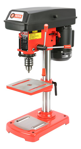 TALADRO DE BANCO 13MM - 350W-5 VEL.    MANDRIL CREMALLERA1,5-13MM-TECLA ENCENDIDO/PARE-VOLCIDADES:620/2620/740-3140 RPM-COLUMAN 46 MM.ALTURA TOTAL 580 MM-DISTANCIAS DE HUSILLO 105-PUNTA EJE B 16-APERTURA MAXIMA 220 MM. DE PIE A MANDRIL 300-MESADA DE TRABAJO 160 X 160- PESO 16 KG-