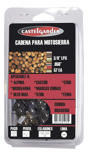 CAD.ARM CASTEL 3/8 LPX .050 X 57 ES.ACC    ECHO: CS 3000, CS 3450 - OLEO MAC: MT4000, MT4100 - FEMA: 4000, 4100