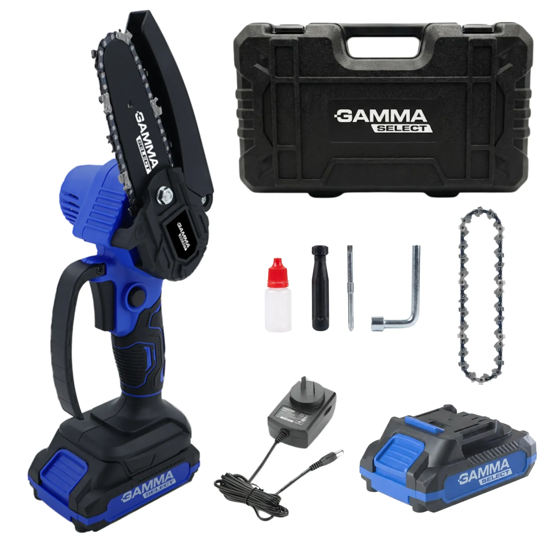 Mini Motosierra Electrosierra para podar Gamma 20v Maletín Batería