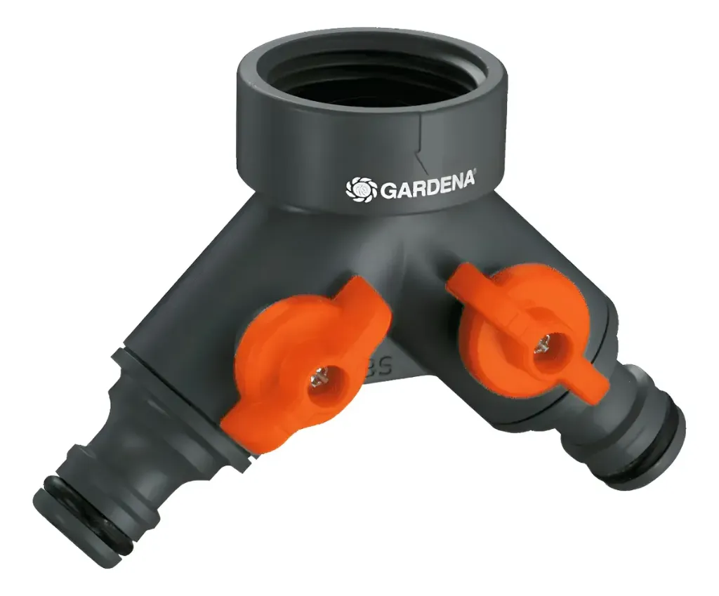 [RR94026] Distribuidor Doble Con Llave Para Canilla Gardena 94026
