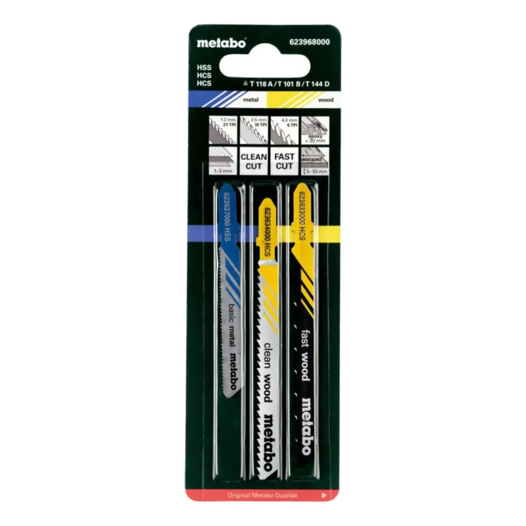 Surtido De Hojas De Sierra De Calar Madera Y Metal 3 Pzas