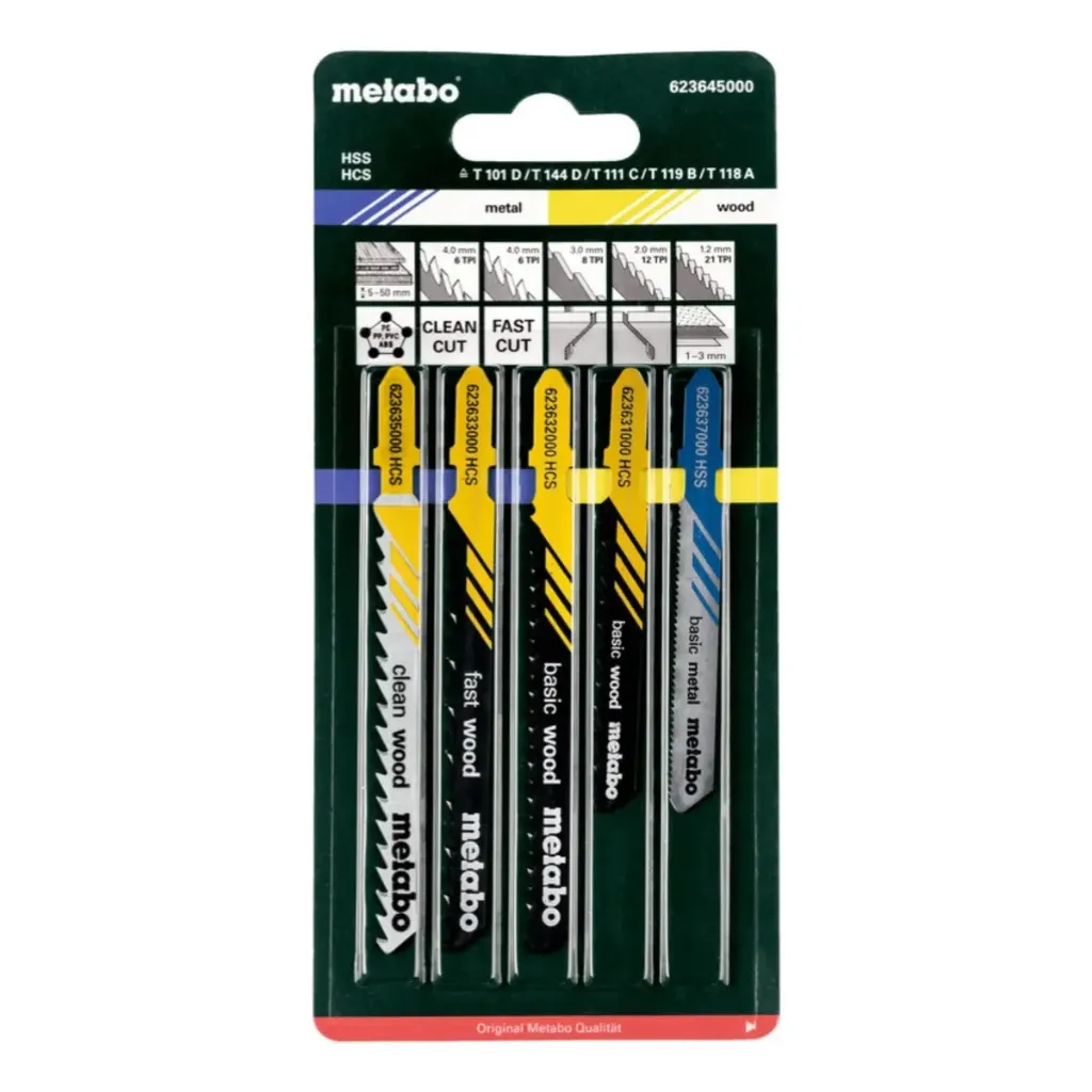 Hojas De Sierra Para Caladora 5 Piezas Metabo