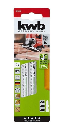 [EI49623520] Hojas Sierra Caladora Bimetal KWB 100mm Madera Y Metal X2